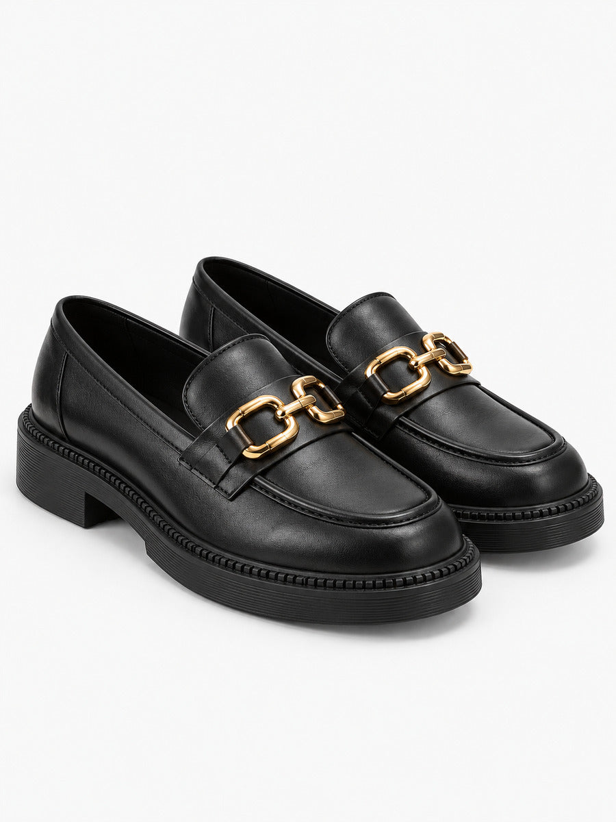 Sandra – Mocassin plat style britannique femme — paire 3/4
