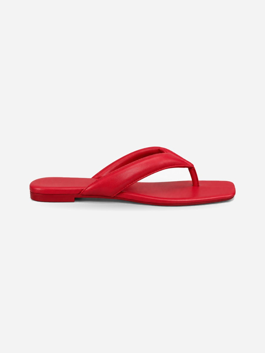 Sandra-Marie – Tong colorée à entre-doigts femme – Rouge — profil droit