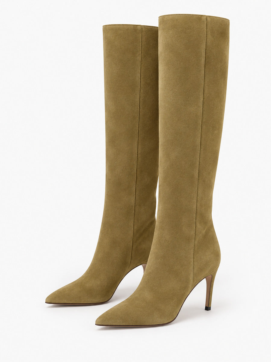 Sarah – Botte haute à talon haut pointue femme — paire 3/4