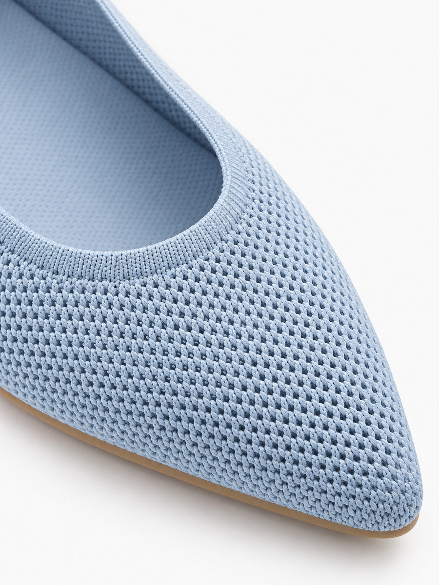 Sélène – Ballerine en maille femme – Bleu — détail
