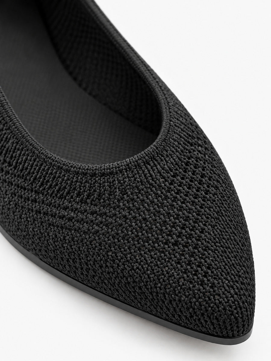Sélène – Ballerine en maille femme – Noir — détail
