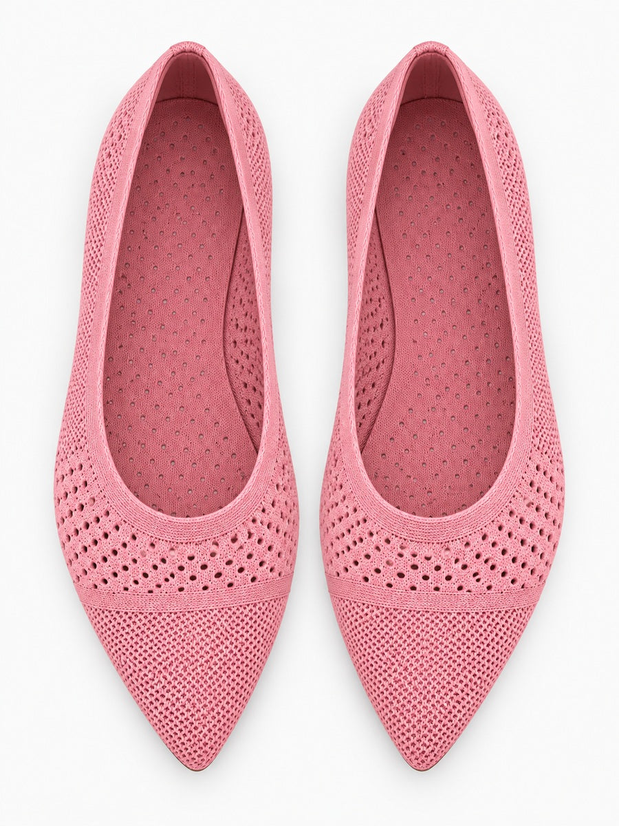 Sélène – Ballerine en maille femme – Rose — dessus