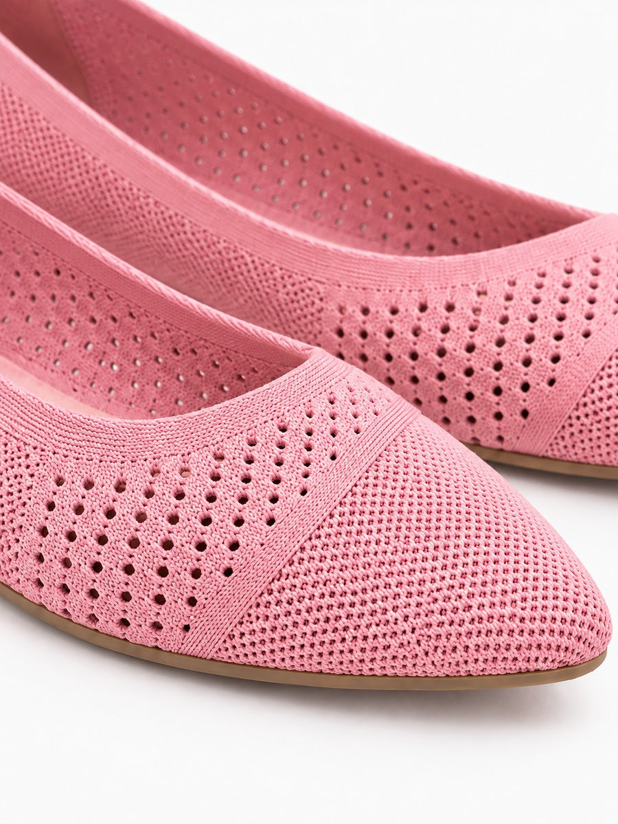 Sélène – Ballerine en maille femme – Rose — détail