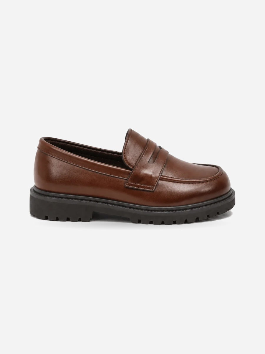 Séraphine – Chaussure scolaire enfant – Marron — profil droit