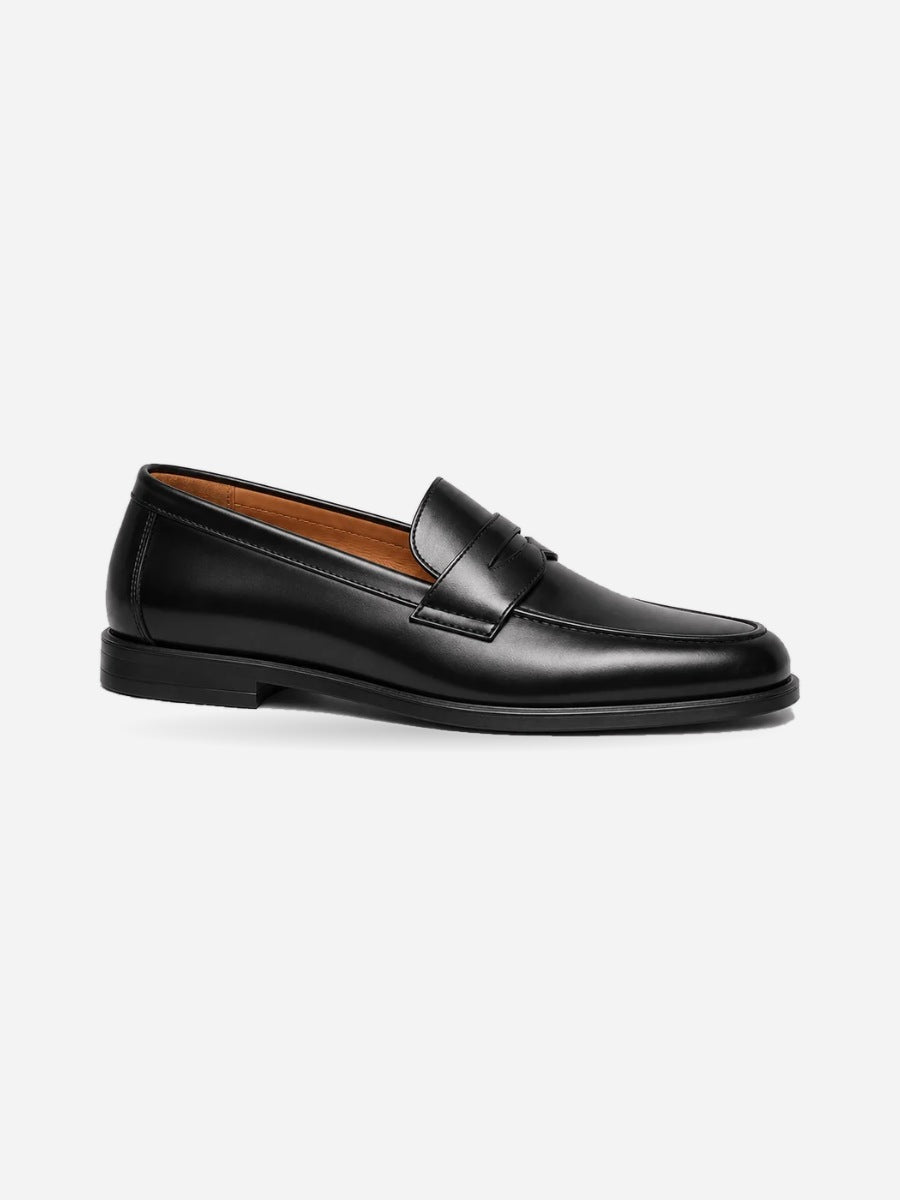 Simon – Mocassin homme – Noir — profil droit