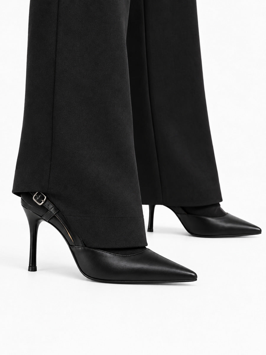 Stéphanie – Escarpin à bride arrière femme – Noir — portée