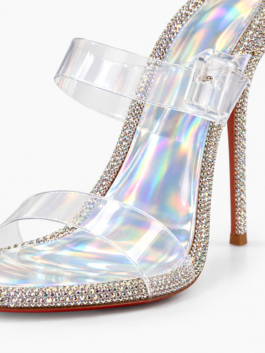 Suzanne – Sandale transparente à strass femme — détail