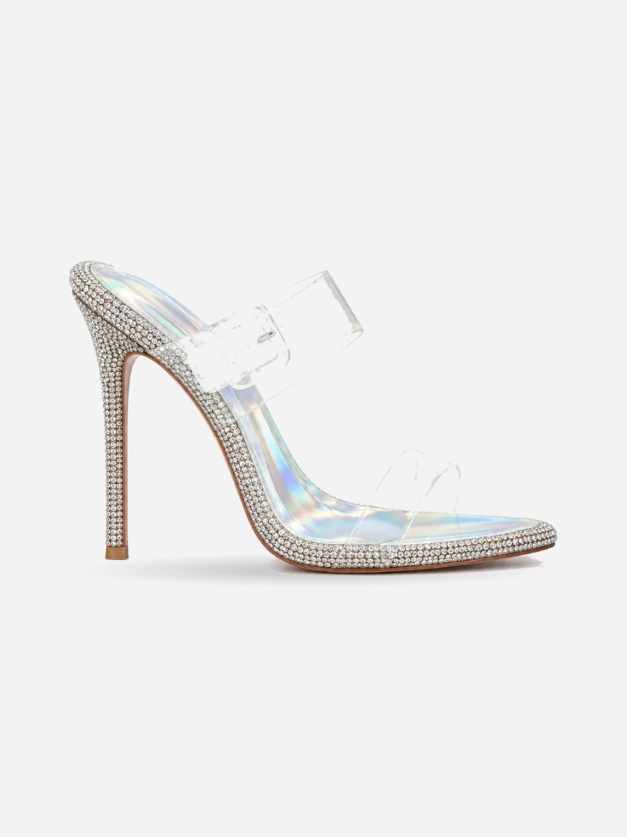 Suzanne – Sandale transparente à strass femme — profil droit