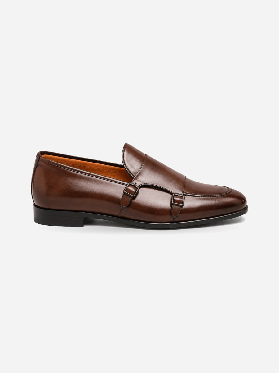 Thomas – Chaussure Monk à Boucle – Marron — profil droit
