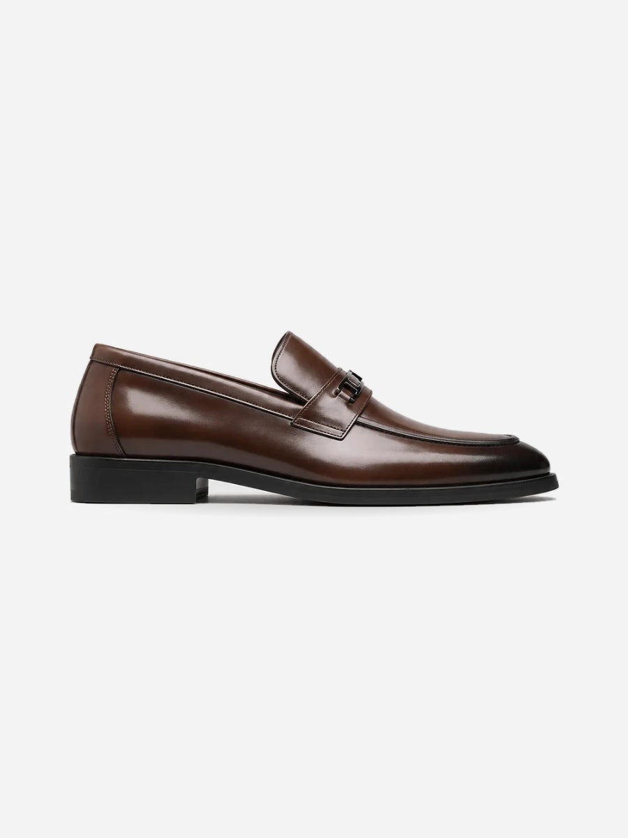 Timéo – Mocassin business homme – Marron — profil droit