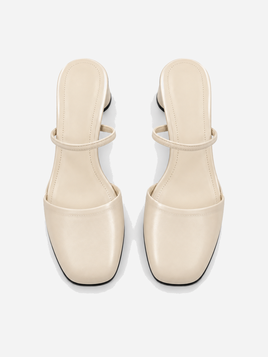 Victoria-Rose – Mule élégante à bride arrière femme – Beige — vue du dessus