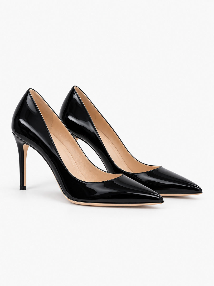 Violette – Escarpin noir à petit talon femme — paire 3/4